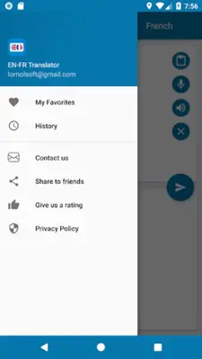EN-FR Translator android App screenshot 1
